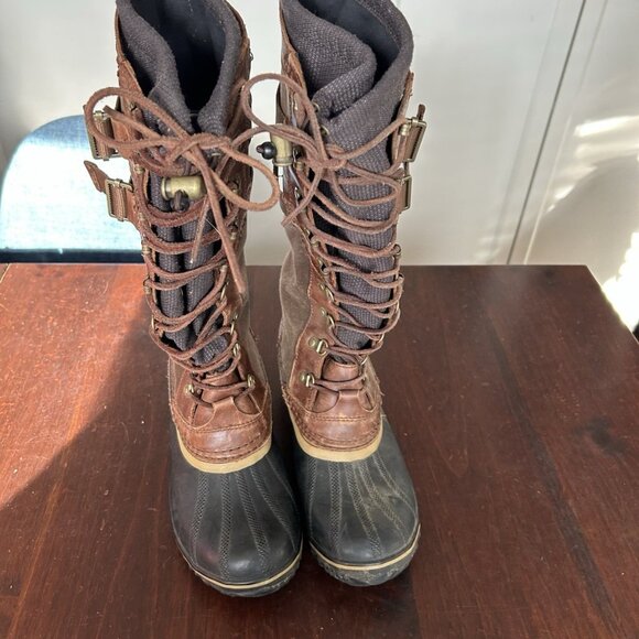 Sorel Women's Conquest Carly II waterproof Snow boots 11 Brown Suede Preppy - Picture 14 of 15